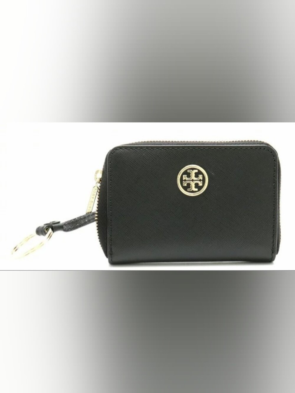 Tory Burch-Robinson Zip Around Card/Coin Case / Key Holder (Black🖤) 4.5 X 3.5